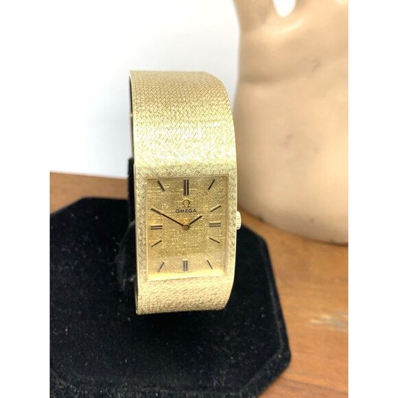 Omega Men's Watch Vintage 1976 14k Yellow Gold 625 Swiss Manual Wind DD6751 Mesh - Picture 15 of 16
